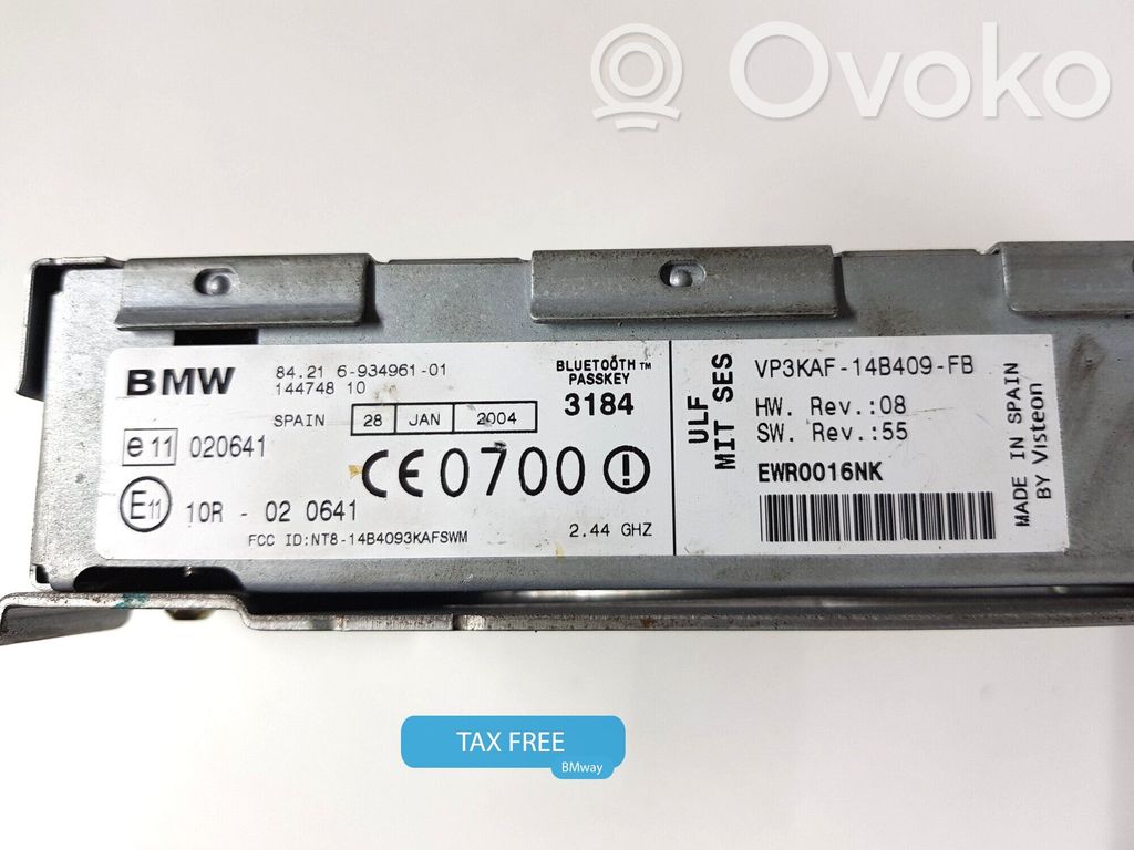 Unidad de control/módulo de bluetooth   6934961,6934961,84216934961,6915563,6927513,6931854,6933618,6934552,6934961,6938610,6945387,6950089,6955522,6958358,6969268