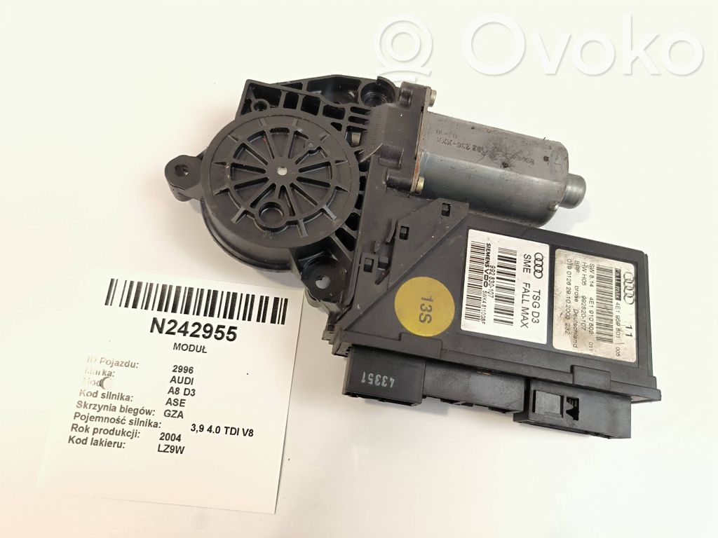 Audi A8 S8 D3 4E Silnik regulatora szyby drzwi przednich 