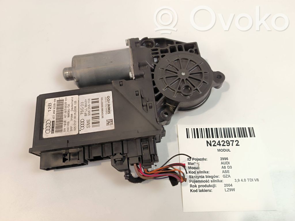 Audi A8 S8 D3 4E Silnik regulatora szyby drzwi przednich 