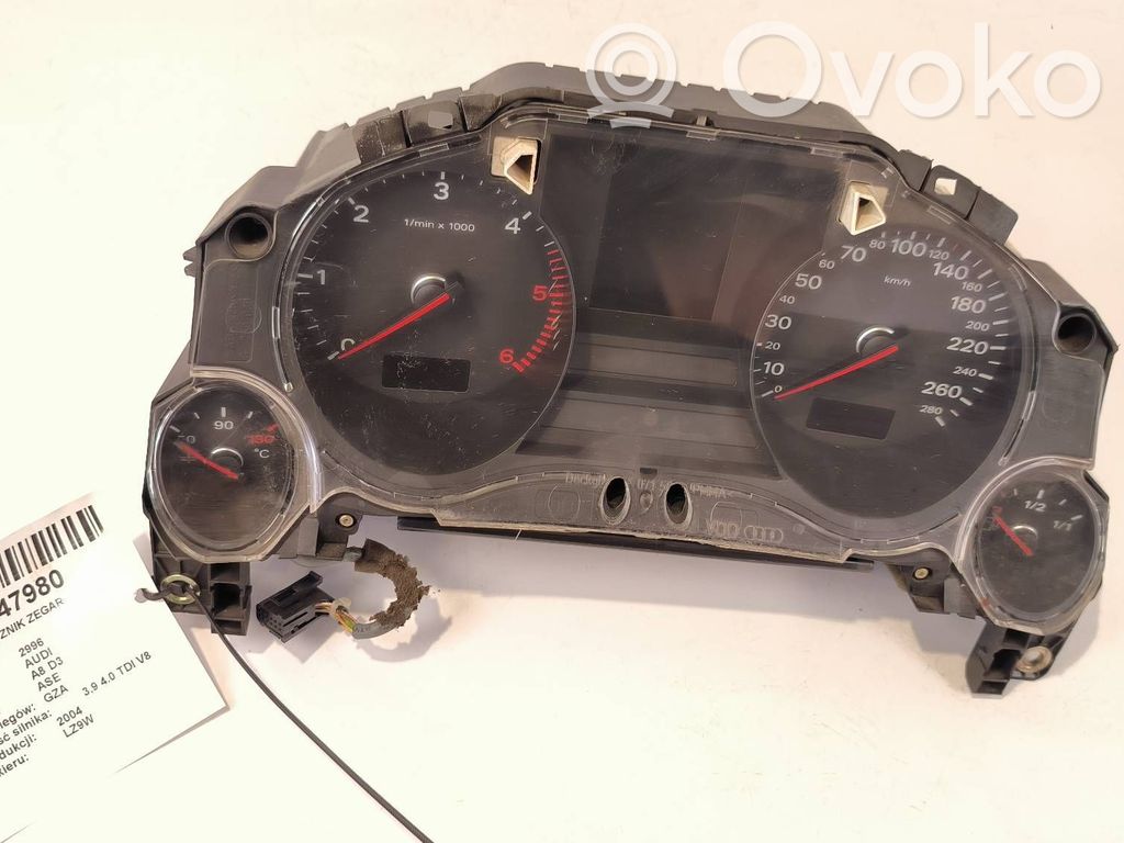 Audi A8 S8 D3 4E Speedometer (instrument cluster) 