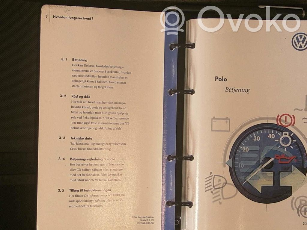 Volkswagen Polo III 6N 6N2 6NF Libretto di servizio dei proprietari
