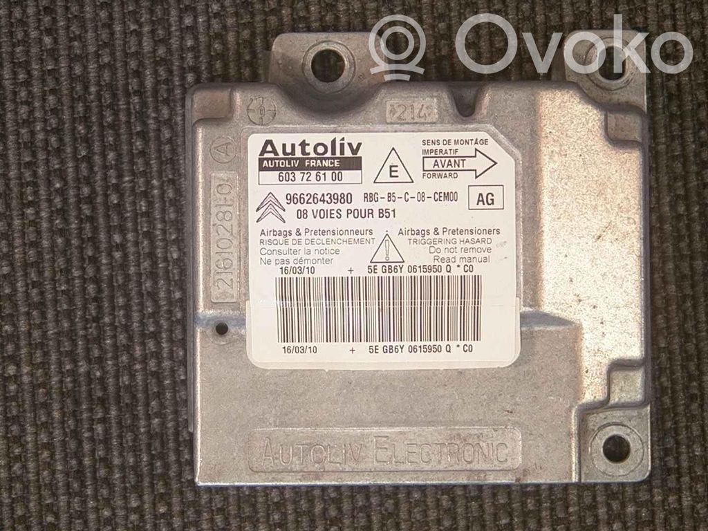Citroen C4 I Unitate/modul de comandă airbaguri