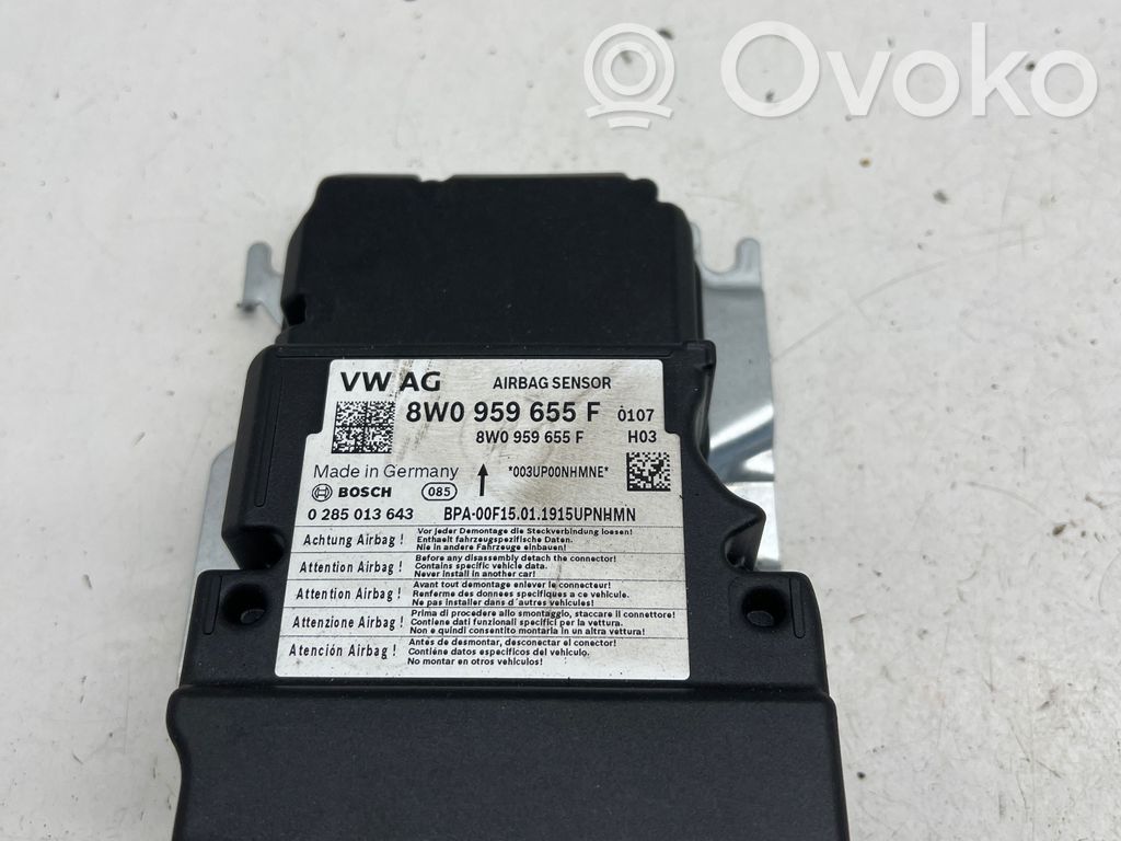 Unidad de control/módulo del Airbag   8W0959655F,0285013643
