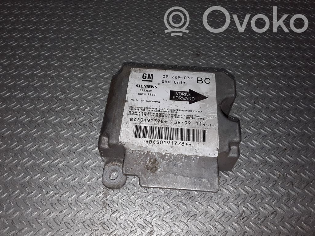 Airbag control unit/module   09229037BC