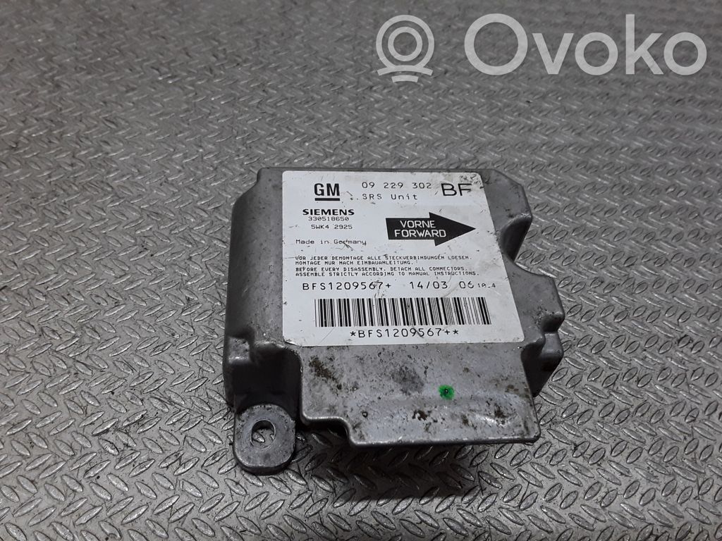 Airbag control unit/module   09229302BF,5WK42925