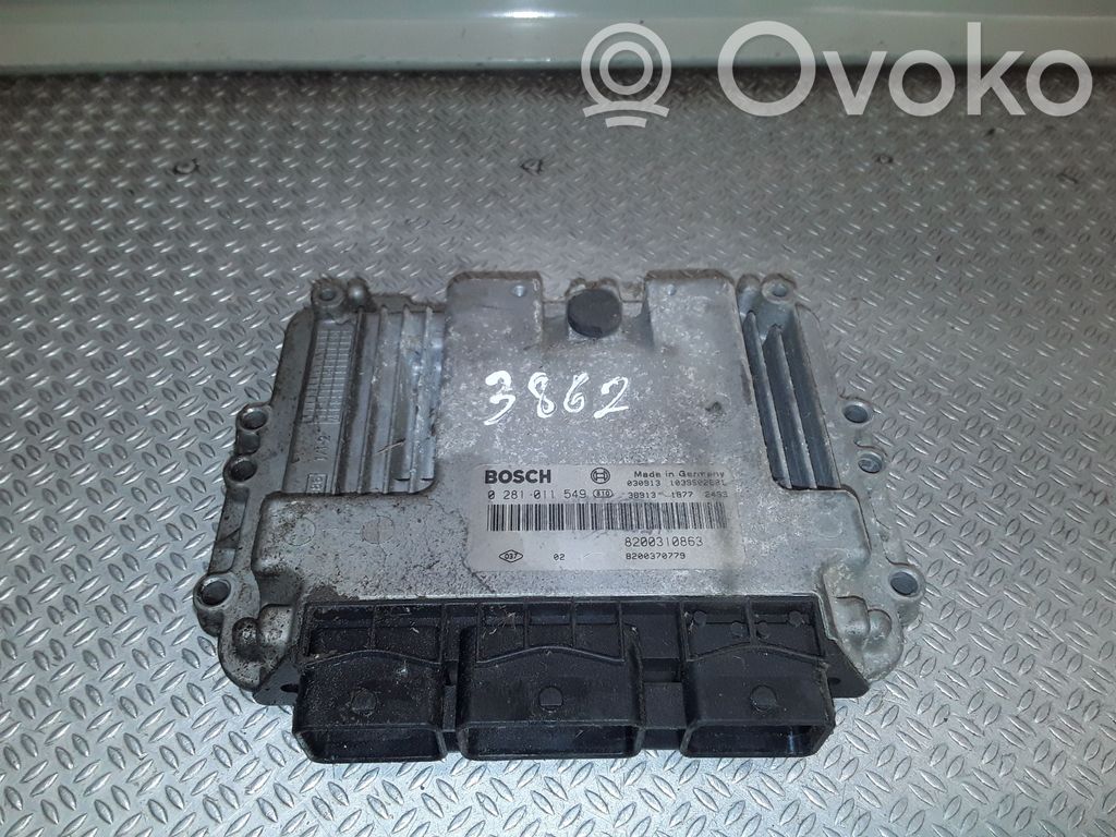 Unidad de control/módulo del motor   0281011549,8200310863