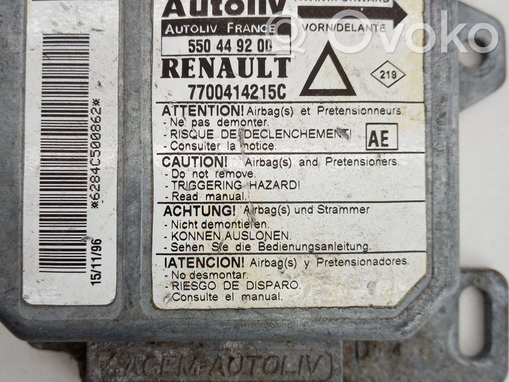 Renault Laguna I Sterownik / Moduł Airbag 