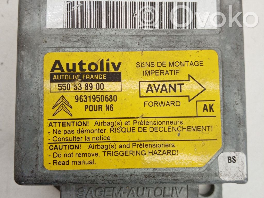 Airbag control unit/module   550538900,9631950680