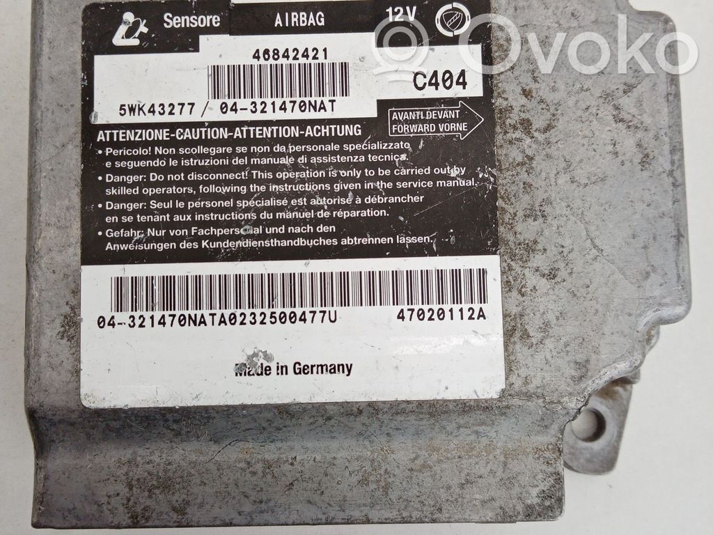 Airbag control unit/module   46842421,5WK43277,C404