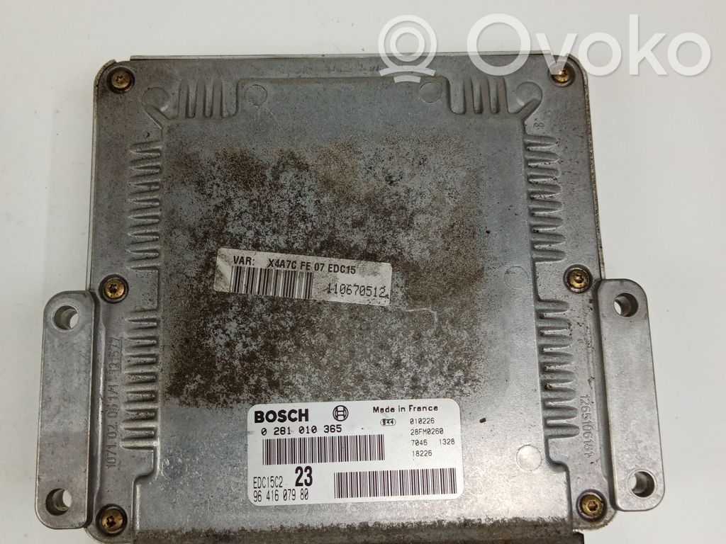 Variklio valdymo blokas   0281010365,9641607980BOSCH,EDC15C2