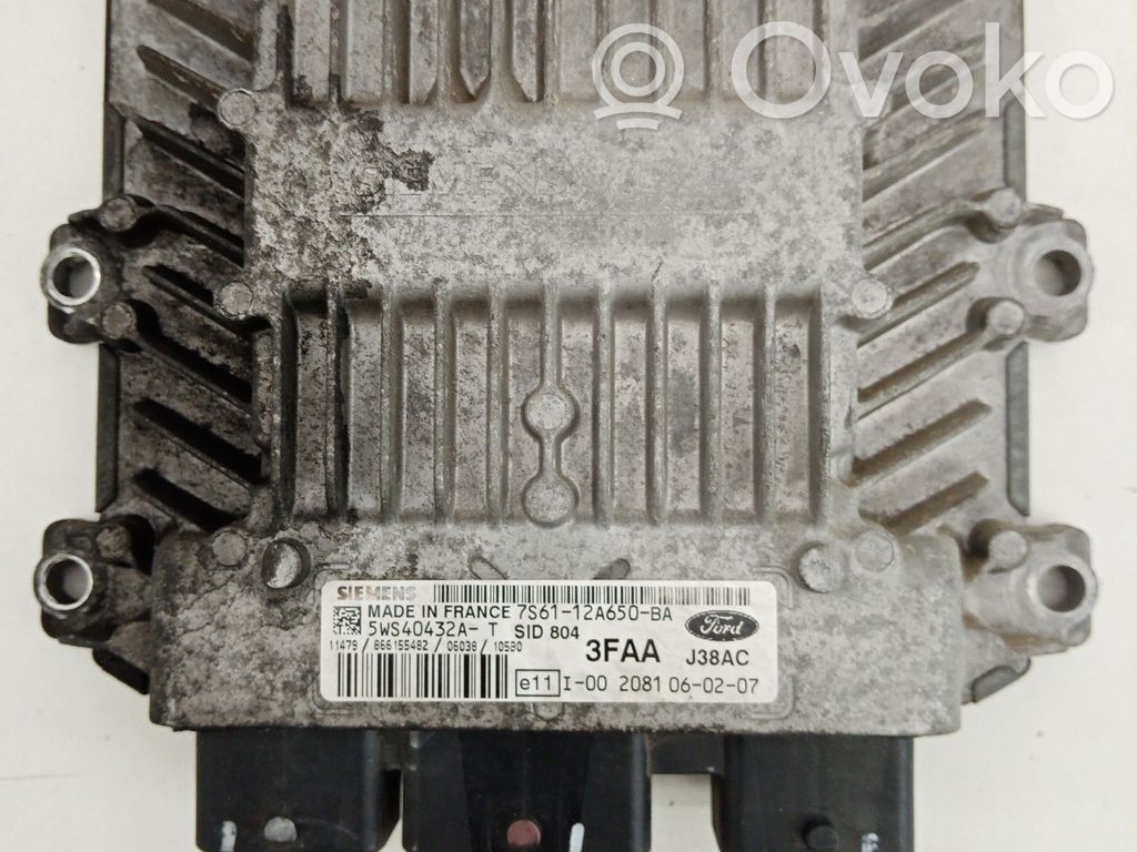Engine control unit/module   7S6112A650BA,3FAAJ38AC,5WS40432ATSID804