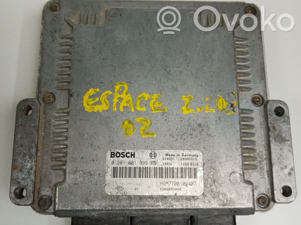 Moottorin ohjainlaite/moduuli   0281001999,8200095448,HOM7700104407