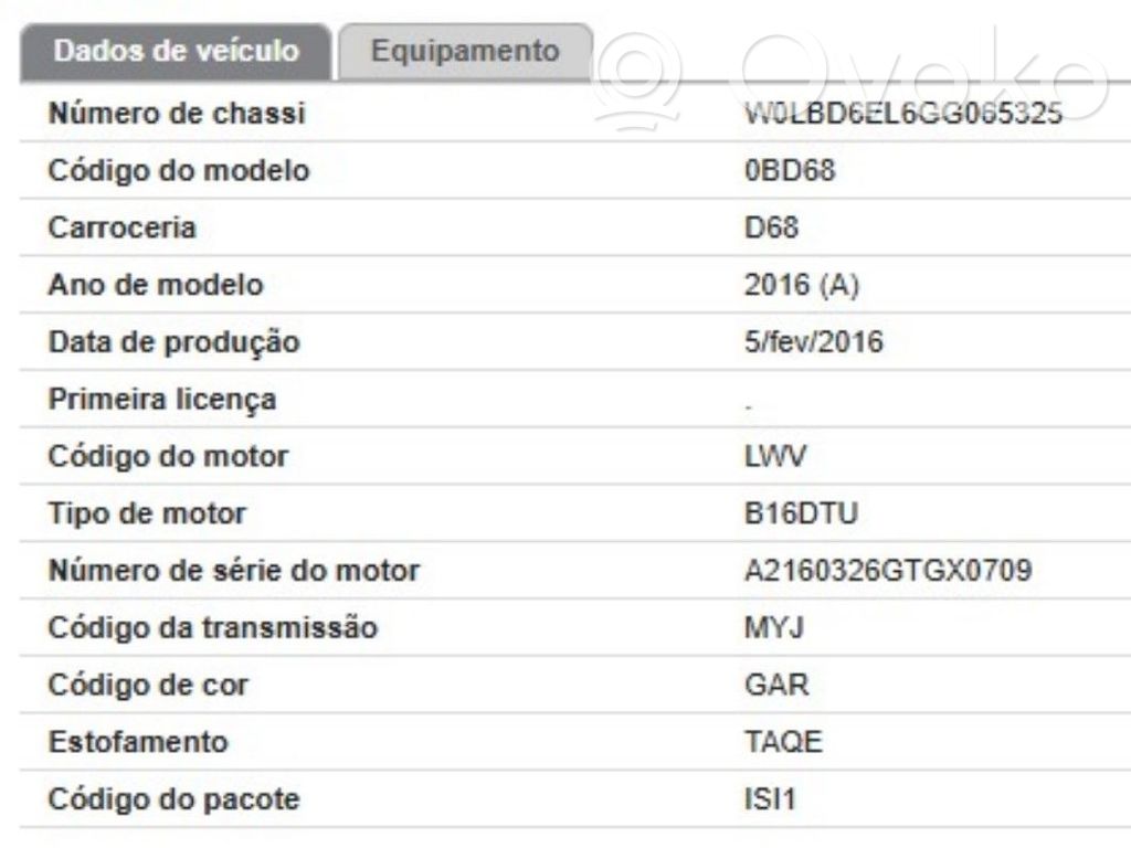 Variklis   B16DTU,A2160326GTGX0709,LWV