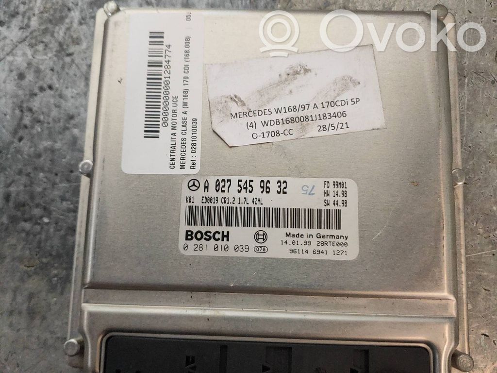 Mercedes-Benz A W168 Unitate/modul de control motor 