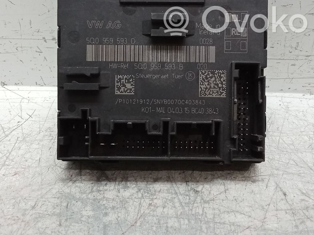 Other control units/modules   5Q0959593B,5Q0959593D