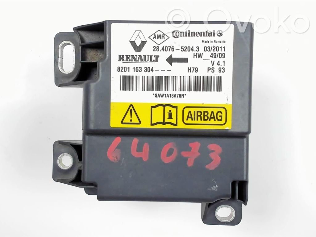 Airbag control unit/module   8201385569,82001163304