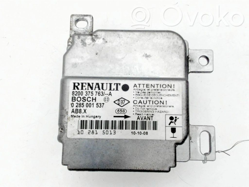Airbag control unit/module   8200375763,0285001537