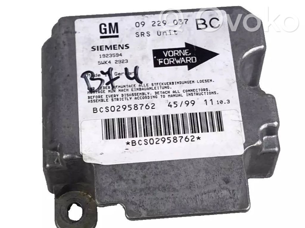 Opel Astra G Airbag control unit/module 