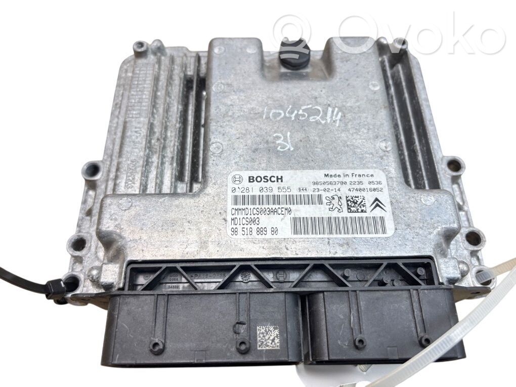 Moottorin ohjainlaite/moduuli   0281039556,9856345480,1687815180,0281039555,9850563780,9851888980