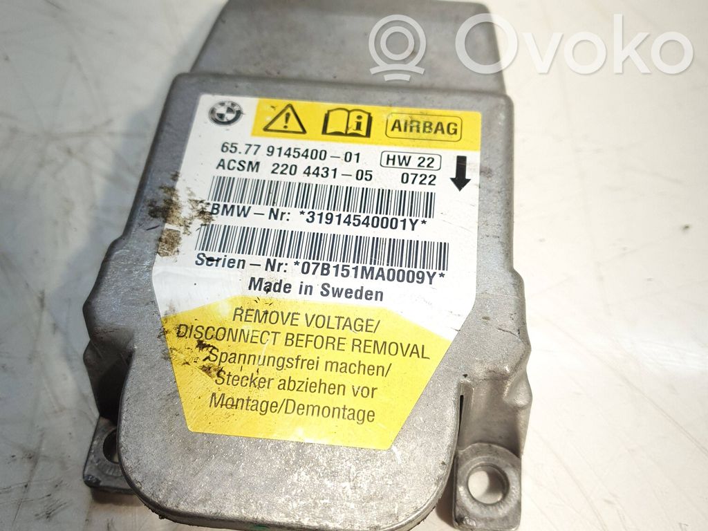 BMW 6 E63 E64 Airbag control unit/module 
