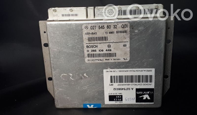 ESP (stability system) control unit   0275456032,0285452632,A0275456032,A0285452632