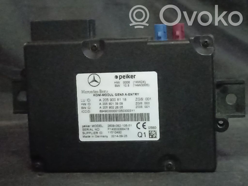 Mercedes-Benz C W205 Autres unités de commande / modules 