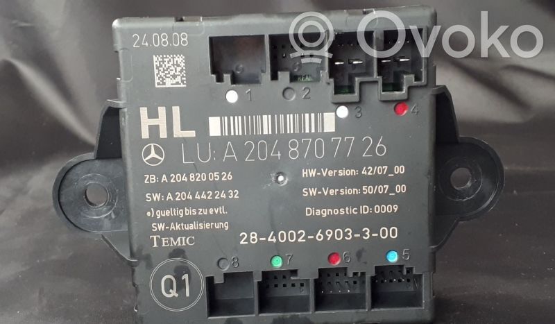 Mercedes-Benz C W204 Sterownik / Moduł drzwi 