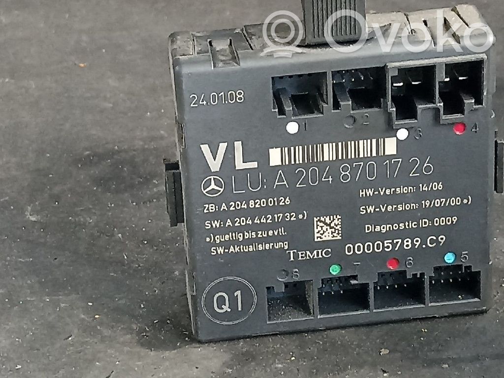 Mercedes-Benz C W204 Door control unit/module 