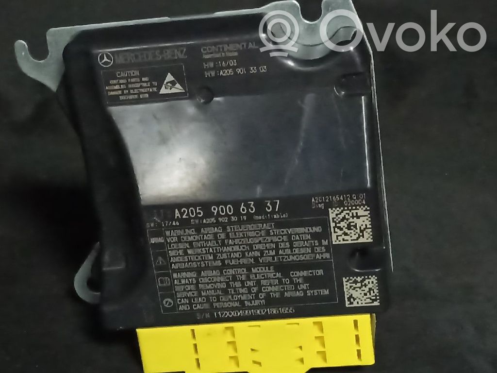 Mercedes-Benz C W205 Unitate/modul de comandă airbaguri 
