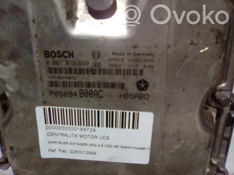 Unidad de control/módulo del motor   0281012999,P050948800AC