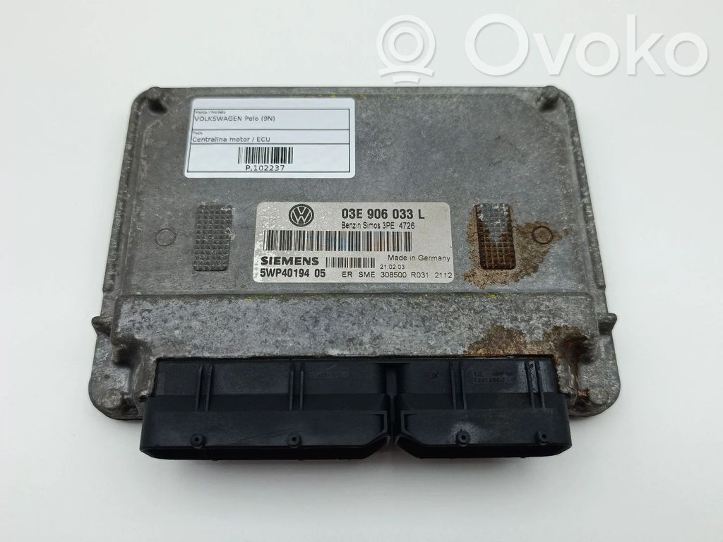 Volkswagen Polo IV 9N3 Unitate/modul de control motor 