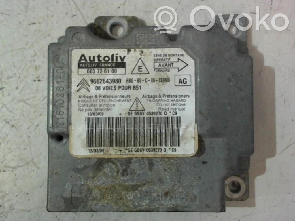 Airbag control unit/module   654635,9662643980