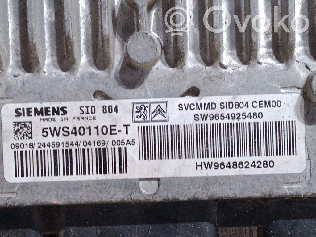 Engine control unit/module   9654925480,5WS40110ET,9648624280