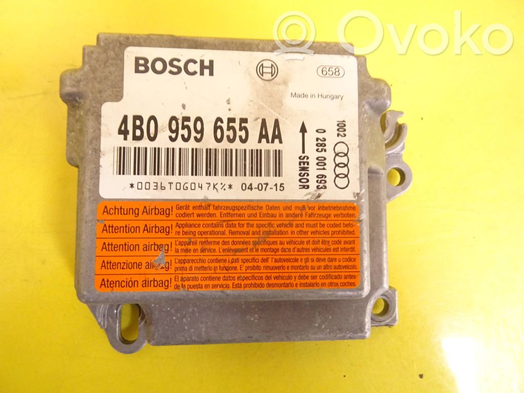 Airbag control unit/module   4B0959655AA,0285001693
