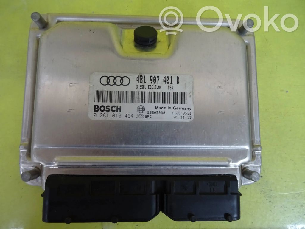 Engine control unit/module   4B1907401D,0281010494
