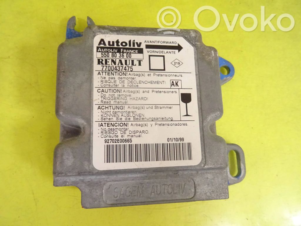 Unitate/modul de comandă airbaguri   7700437475,550803600