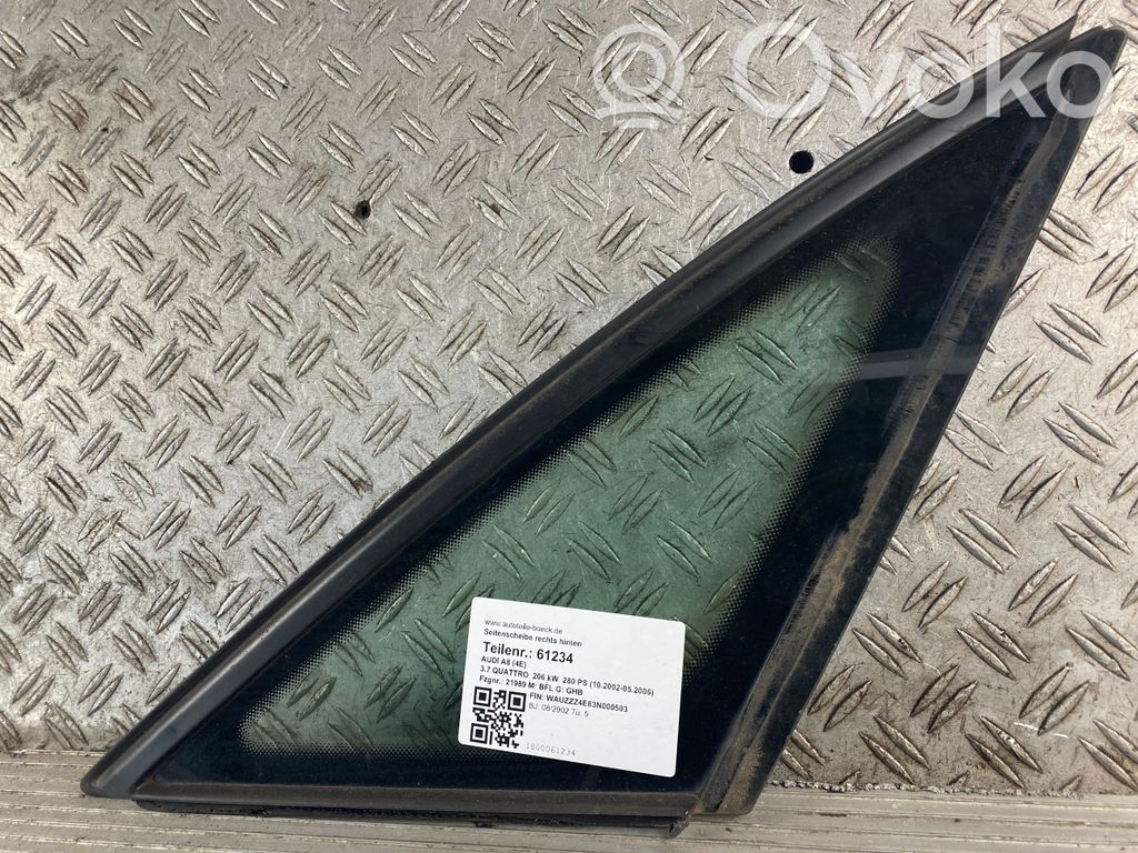 Audi A8 S8 D3 4E Rear side window 