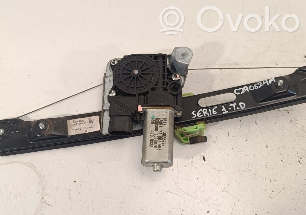 Rear door window regulator with motor