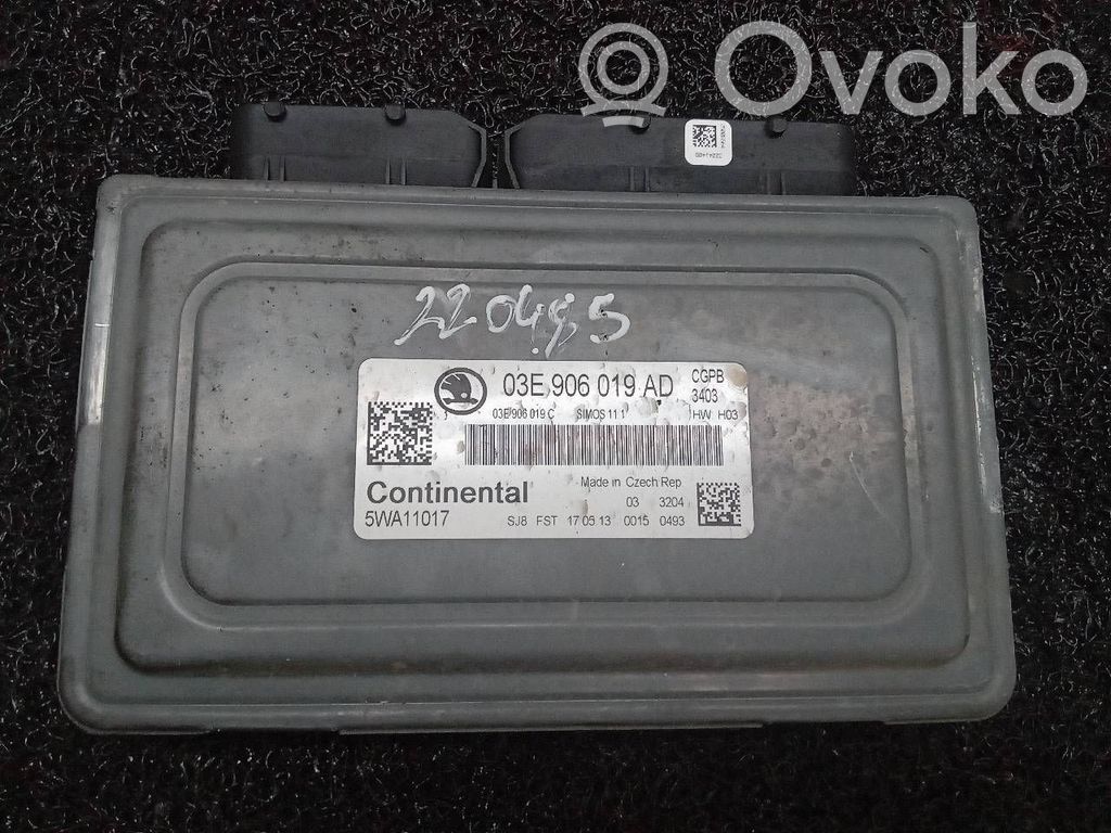 Engine control unit/module   03E906019AD,5WA11017,03E906019C