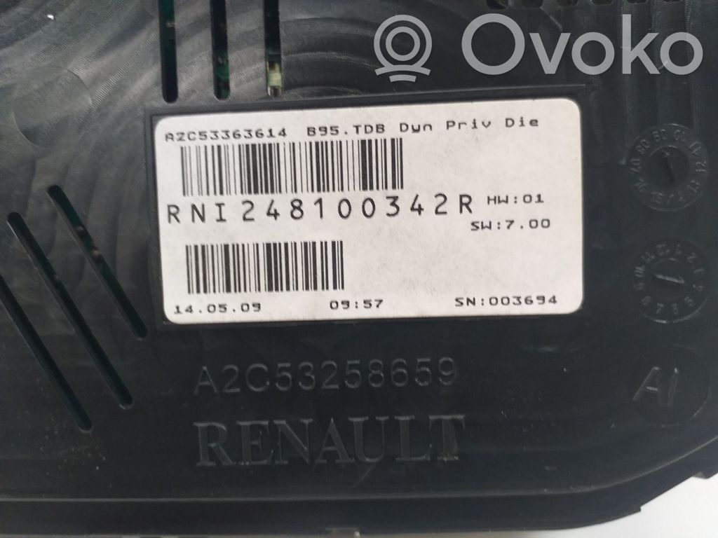 Renault Megane III Vitezometru (grup de instrumente) 