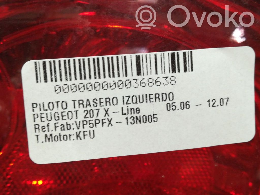 Peugeot 207 Luci posteriori 