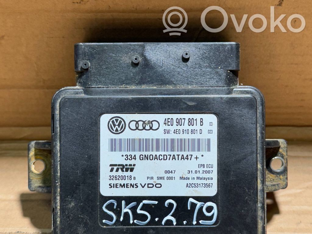 Módulo de control del freno de mano   4E0907801B