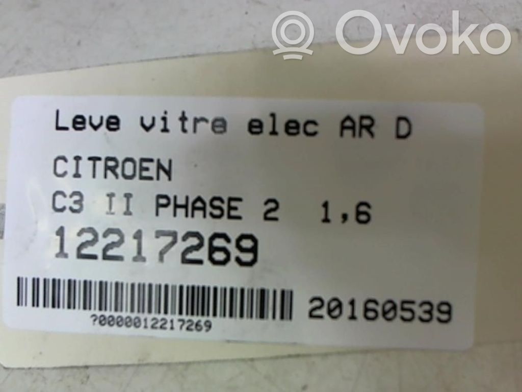 Citroen C3 Takaoven ikkunan nostin moottorilla 