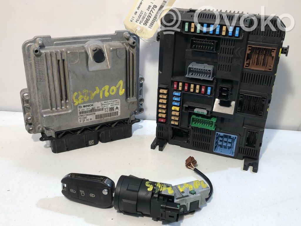 Peugeot 208 I Engine ECU kit and lock set 