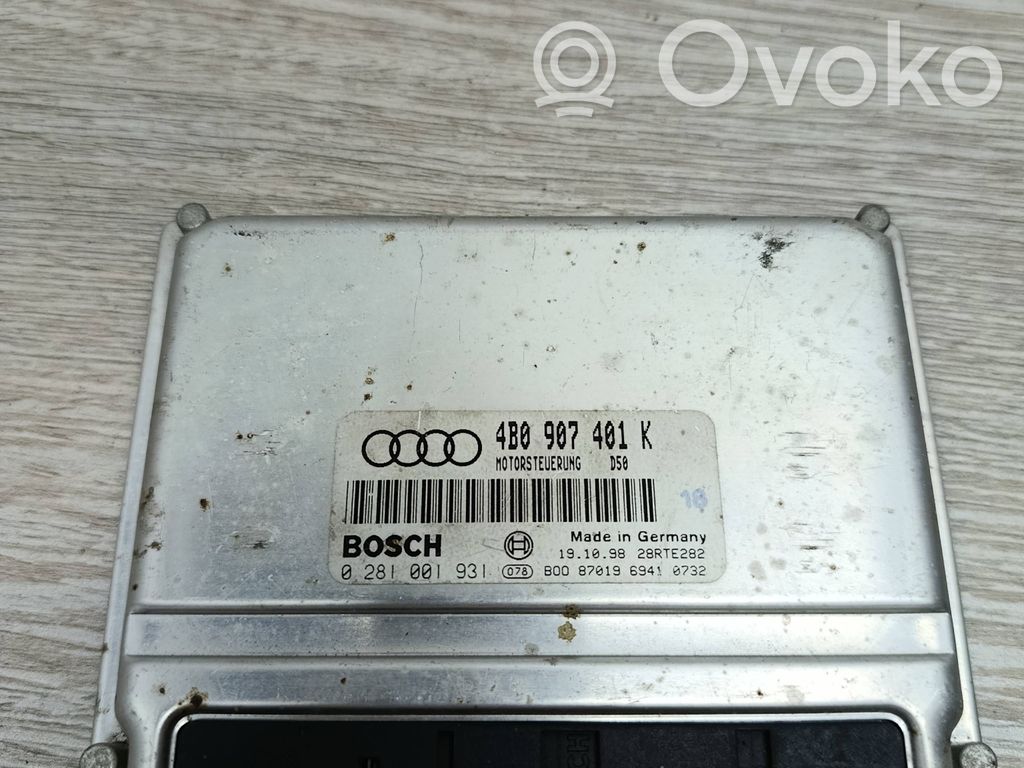Engine control unit/module   4B0907401K,28RTE282,0281001931