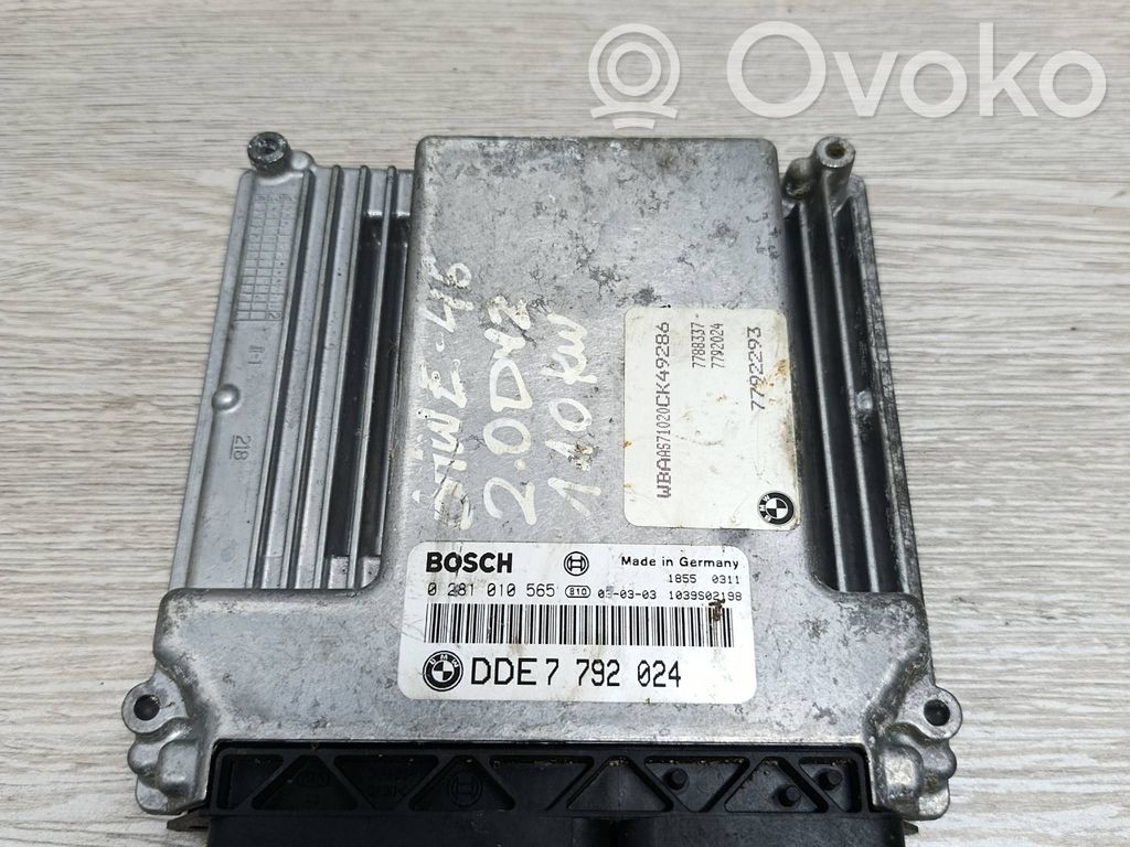 Engine control unit/module   DDE7792024,0281010565,1039S02198