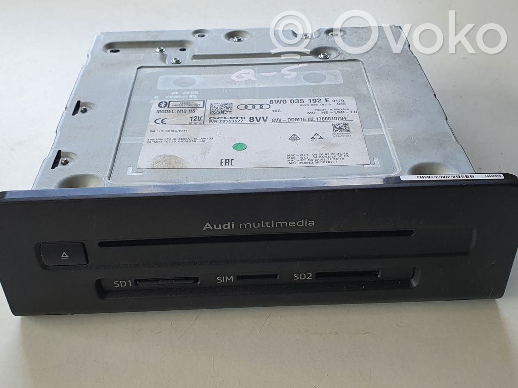 Head unit multimedia control   8W0035192E