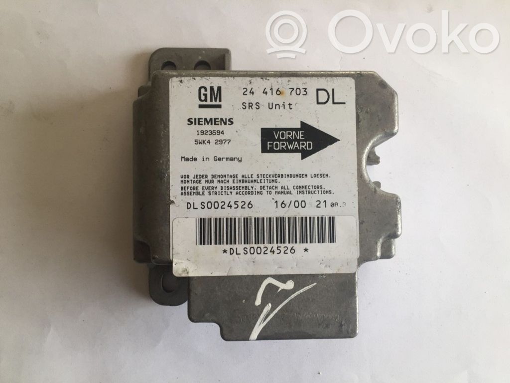 Opel Astra G Airbag control unit/module 