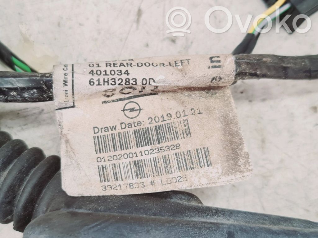 Opel Astra K Cableado de puerta trasera 