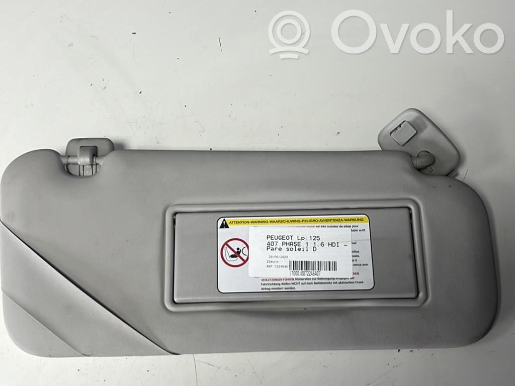 Peugeot 407 Sun visor 